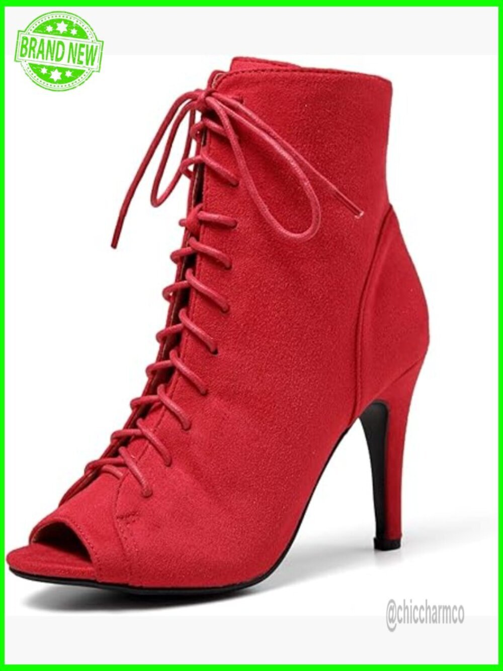 Open Toe Lace Up Platform Block Heel Ankle Booties